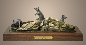 All Ears Mice and Corn Bronze Jammey Huggins