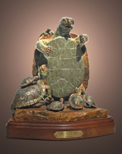 Ka-ki-i-sil-mah Storyteller of the Turtles Bronze Jammey Huggins