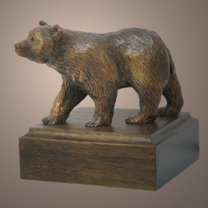 Mini Bear Walking 1 Bronze Jammey Huggins